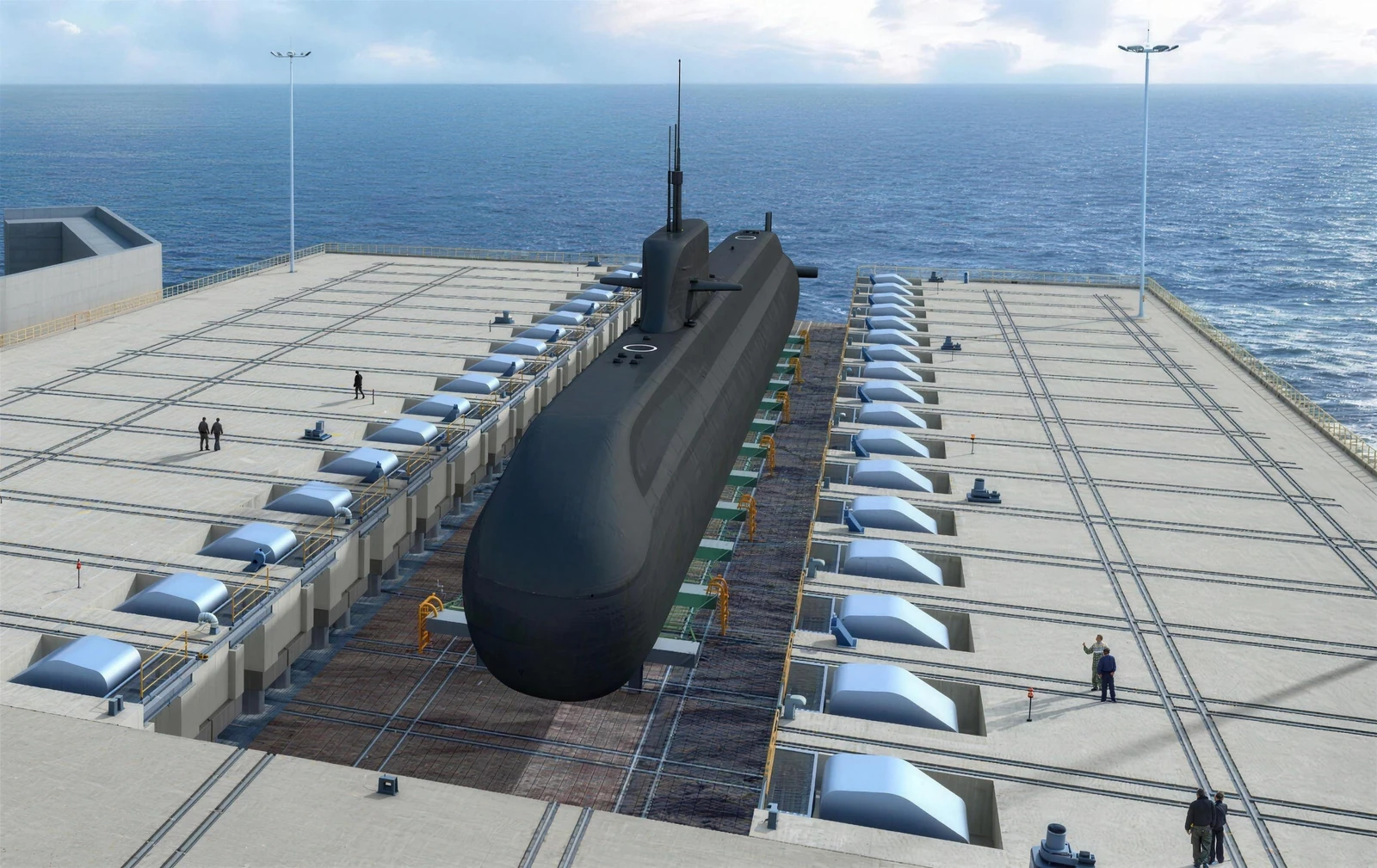 Submarine on the lift platform